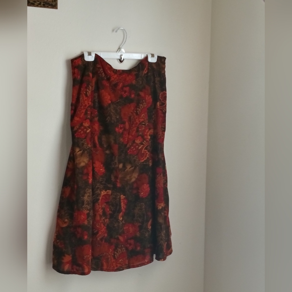 RQT Skirts Women 16 Floral Midi Autumn Artsy Casual Versatile Academia Office